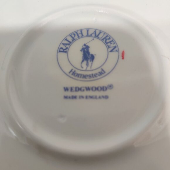 2 Ralph Lauren Wedgwood Homestead Cups & Saucers  England Red White Checker - Picture 11 of 14